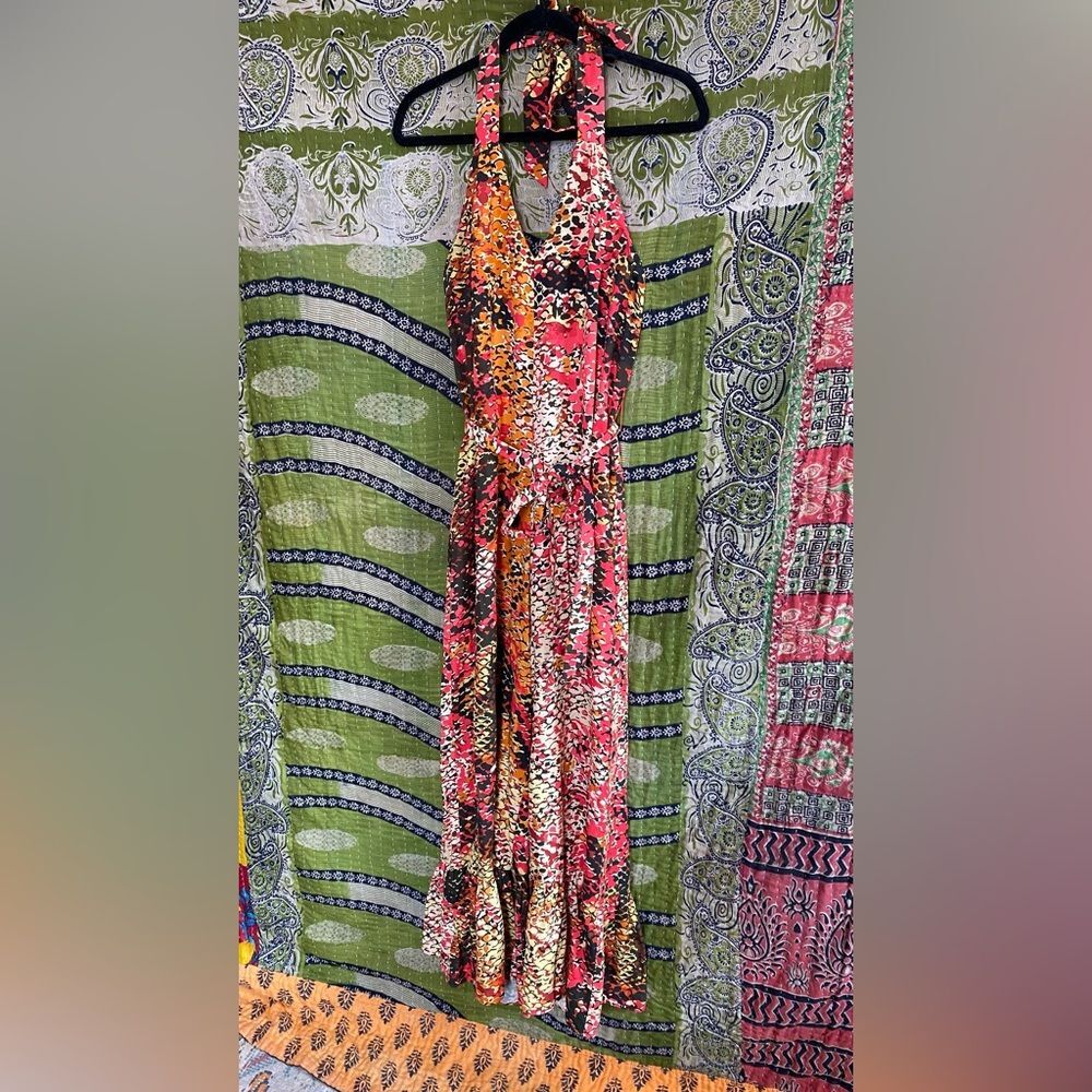 NWOT Plenty by Tracy Reese Pink Python Free Flow Wide Leg Jumpsuit Size Small - Picture 3 of 15